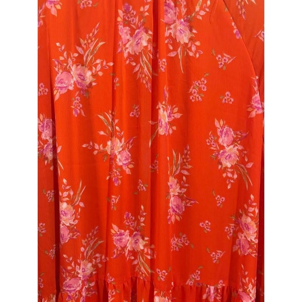 Vince Camuto Womens‎ XXL Orange Floral Tiered Chiffon Mini Dress C3422900 - Picture 9 of 9